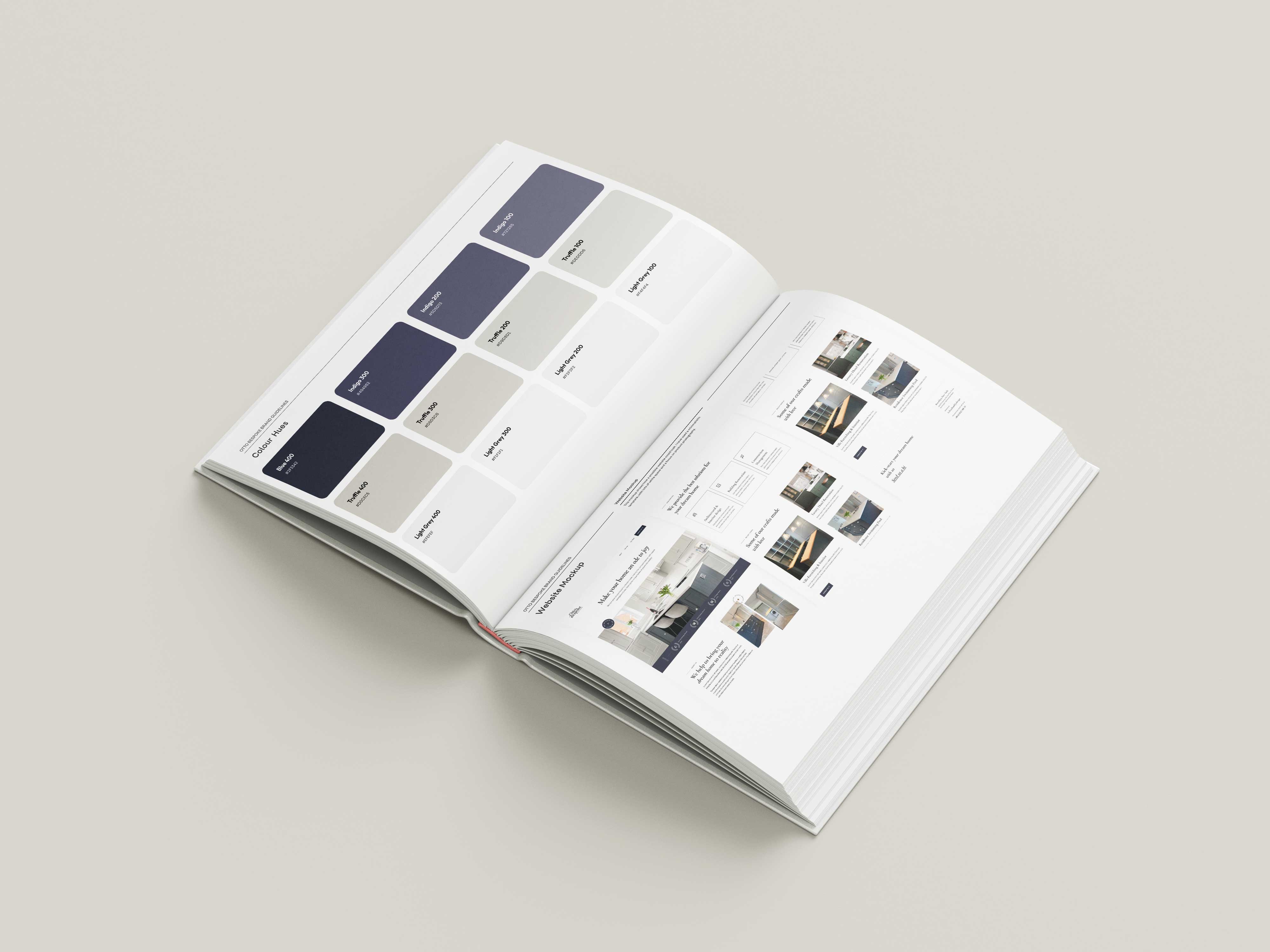 Graphic depicting UI-styled buttons with different categories of interior design items on top of an image of a modern interior living room.