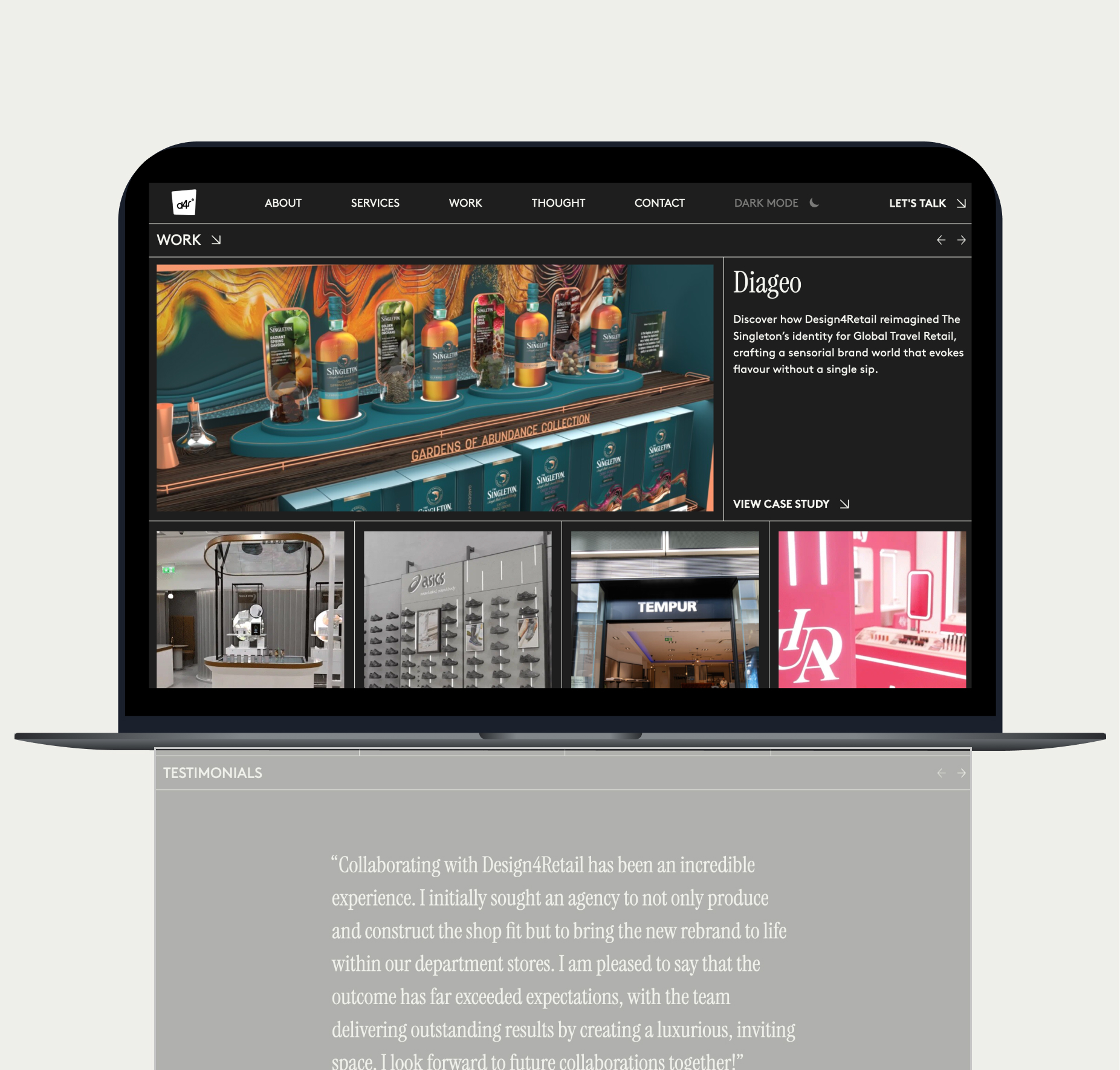 Graphic of a close up of a website depicting an Our Projects page with sample project names and dates.