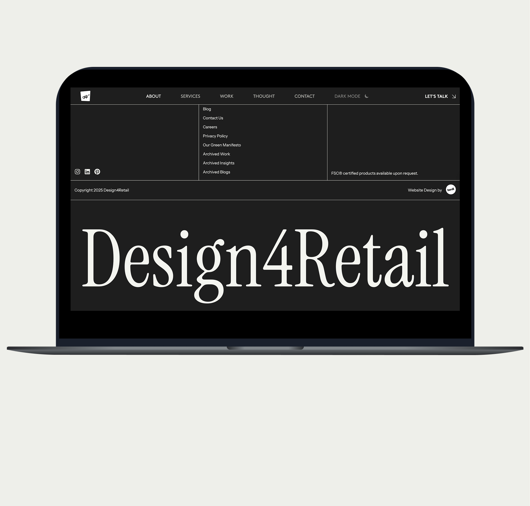 Graphic of a close up of a website depicting an Our Projects page with sample project names and dates.