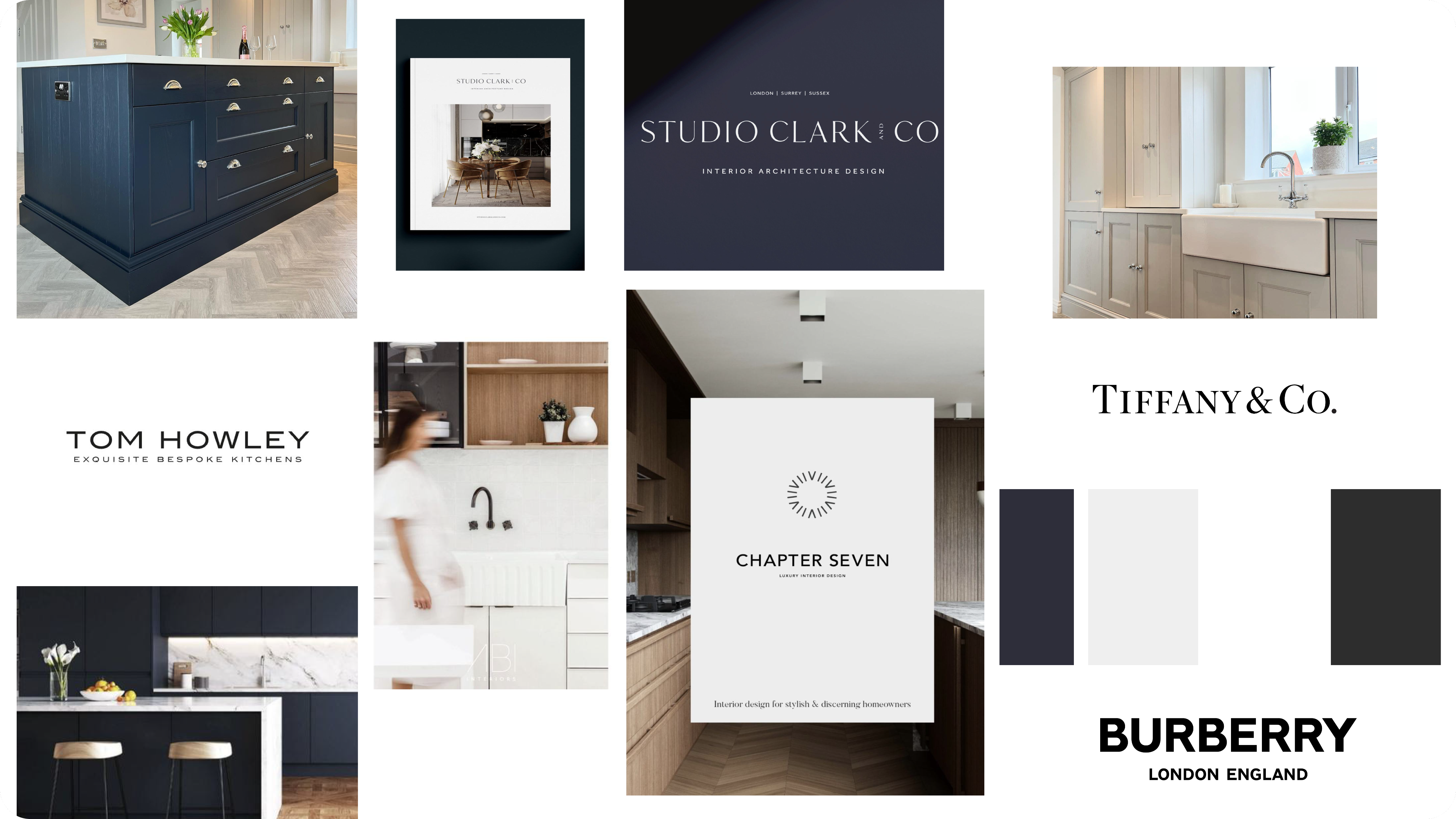 Graphic depicting UI-styled buttons with different categories of interior design items on top of an image of a modern interior living room.