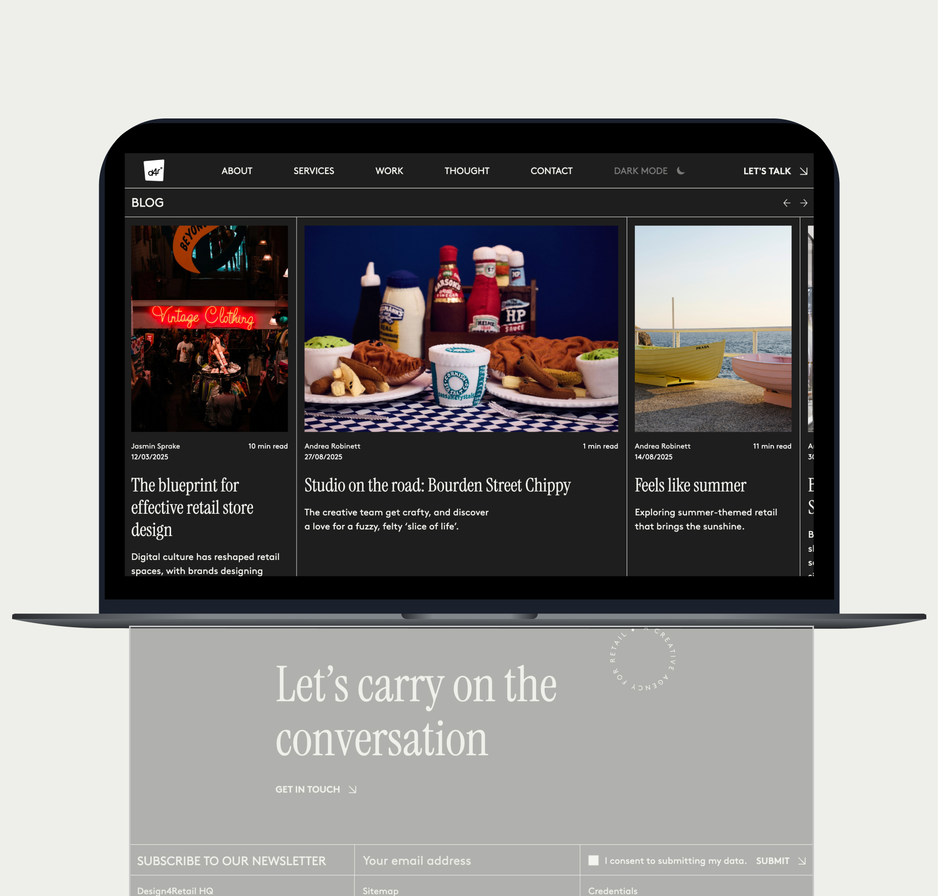 Graphic of a close up of a website depicting an Our Projects page with sample project names and dates.