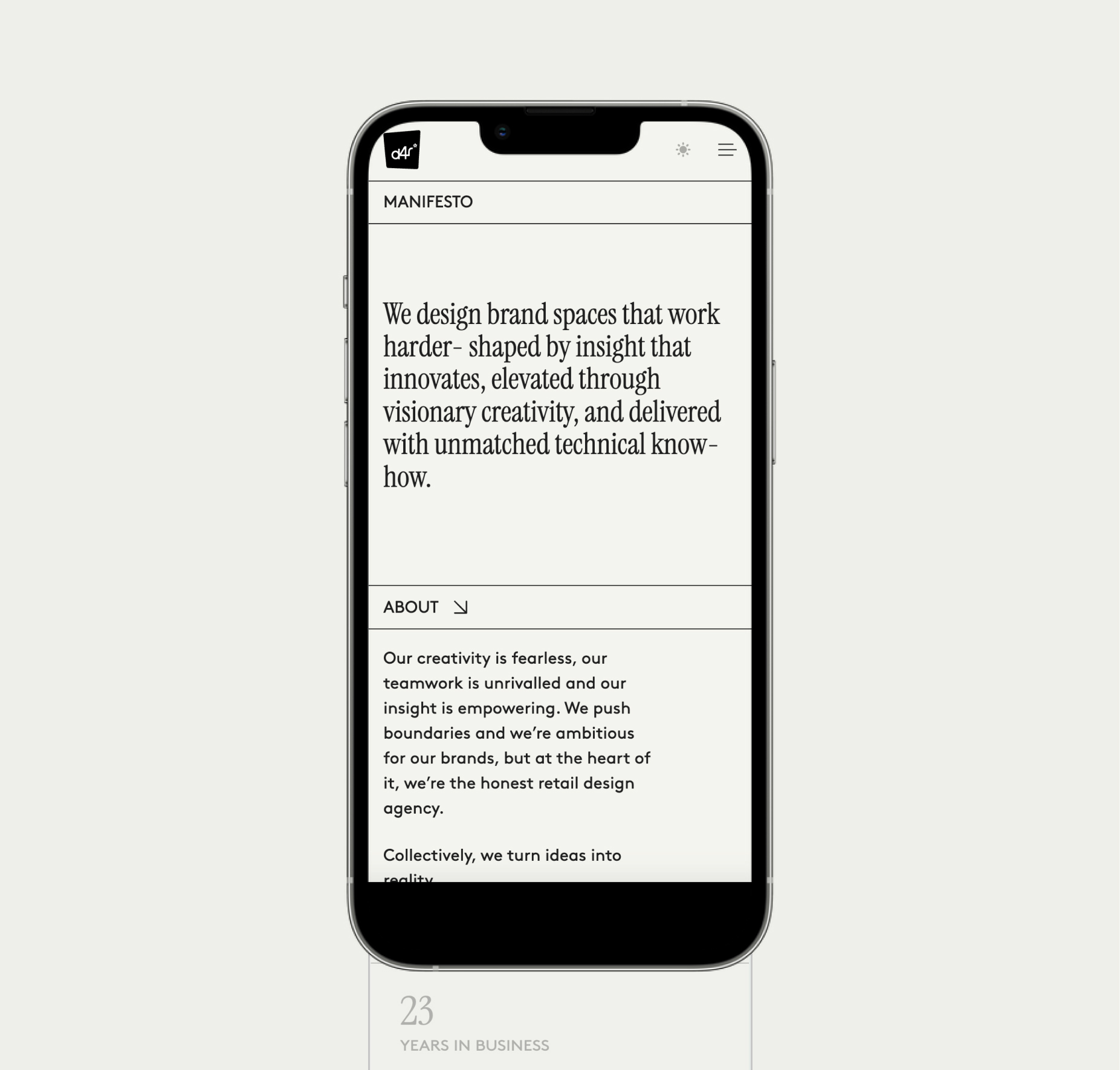 Graphic of a close up of a website depicting an Our Projects page with sample project names and dates.