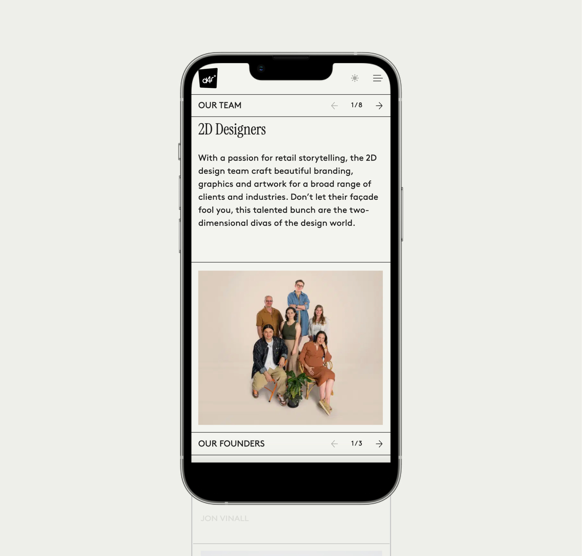Graphic of a close up of a website depicting an Our Projects page with sample project names and dates.