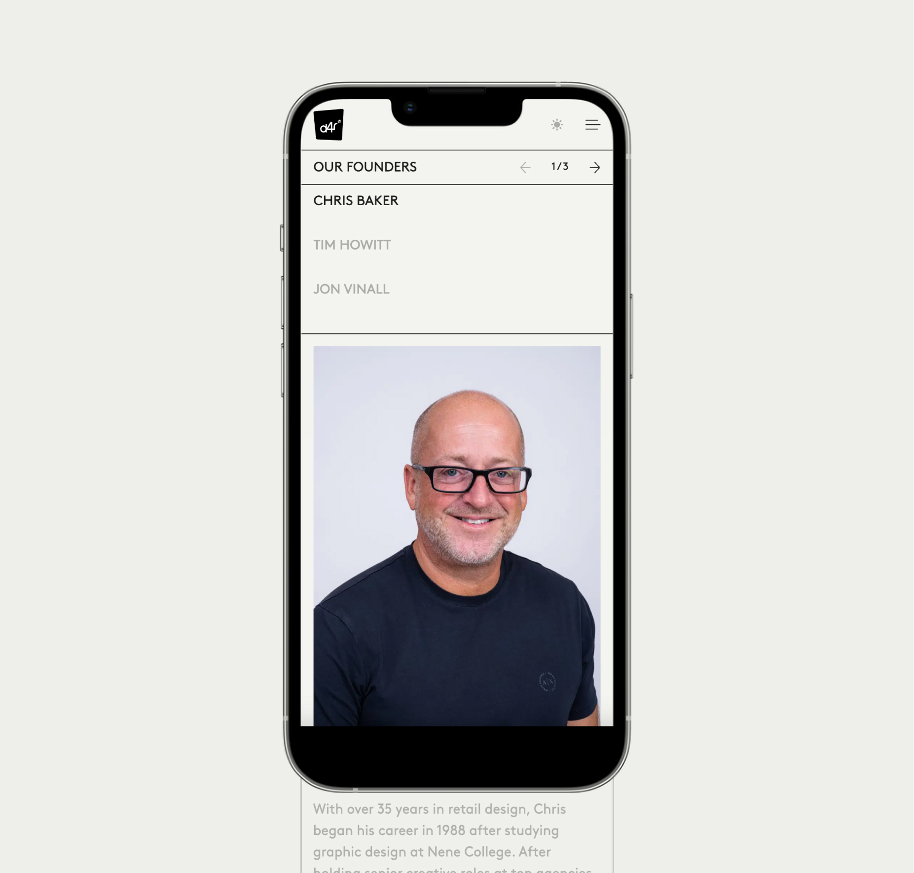 Graphic of a close up of a website depicting an Our Projects page with sample project names and dates.